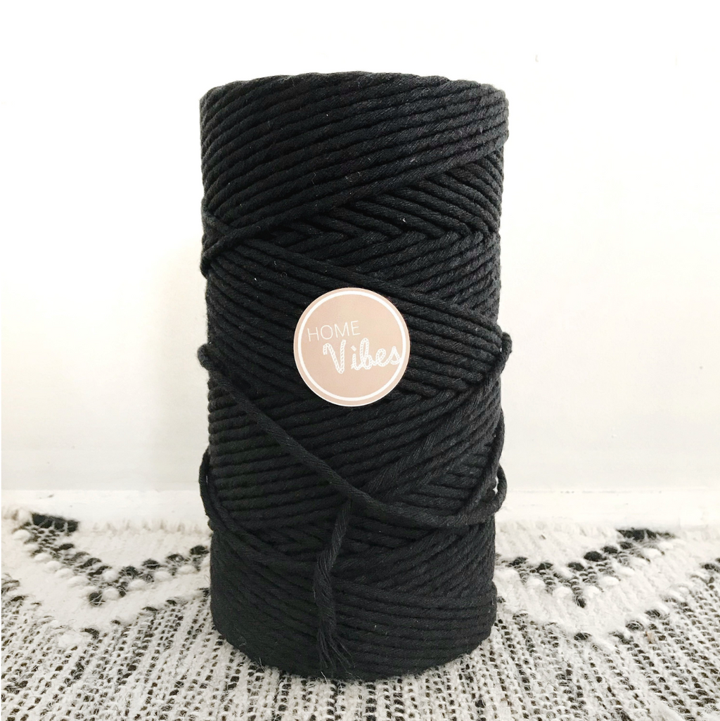 BLACK Coloured Macrame Cord 4mm 1kg
