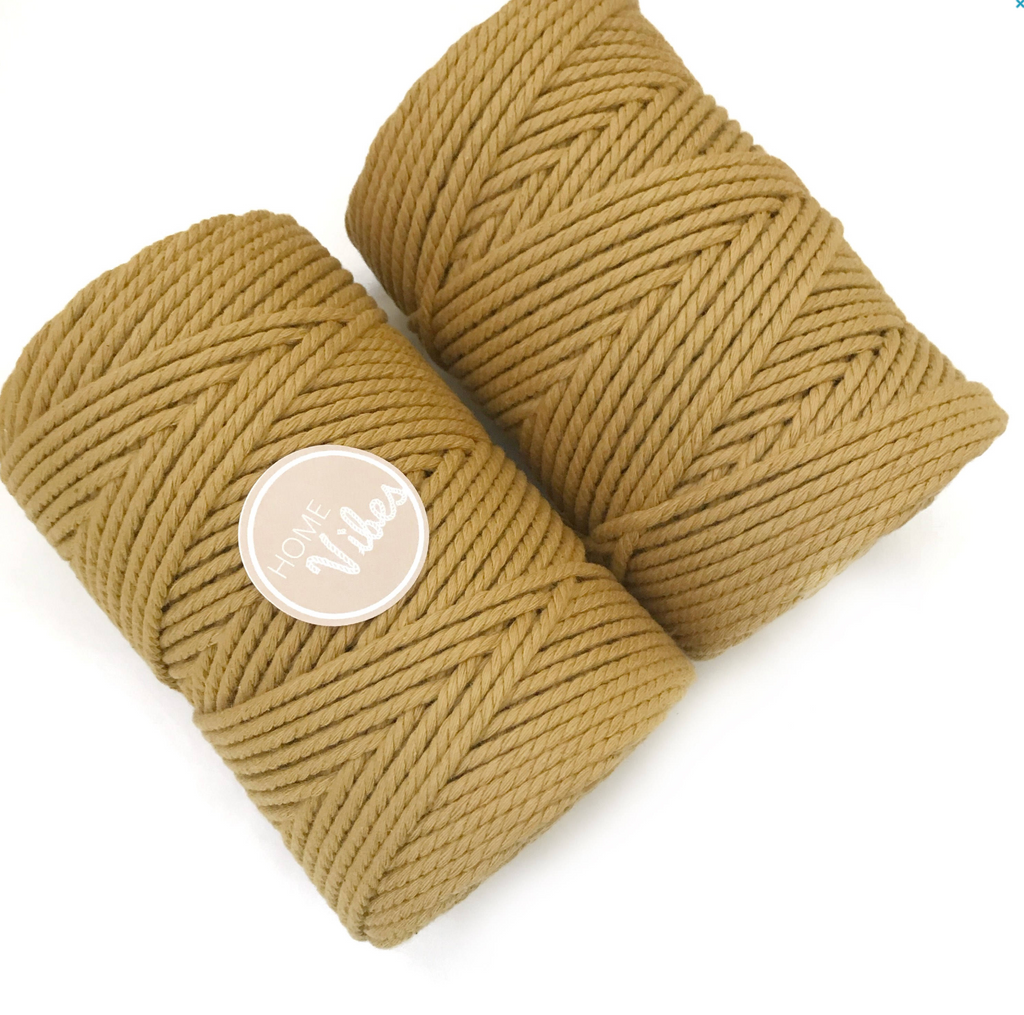 MUSTARD Coloured Macrame Cord 4mm 100m