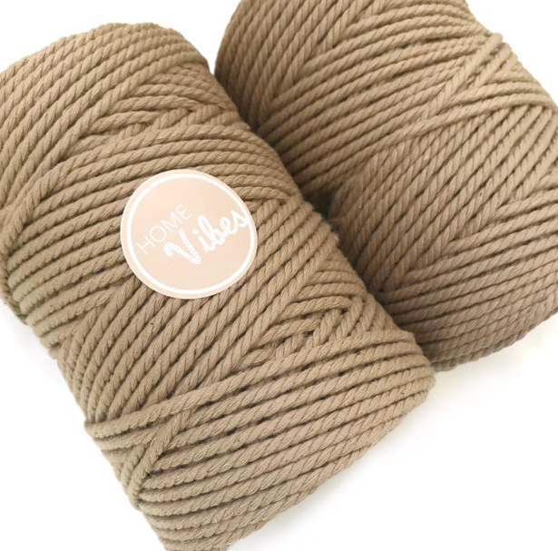 Coloured Macrame Cord SEPIA 4mm 100m