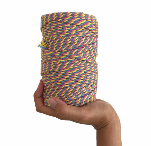 Coloured Macrame Cord CANDY POP 4mm 100m