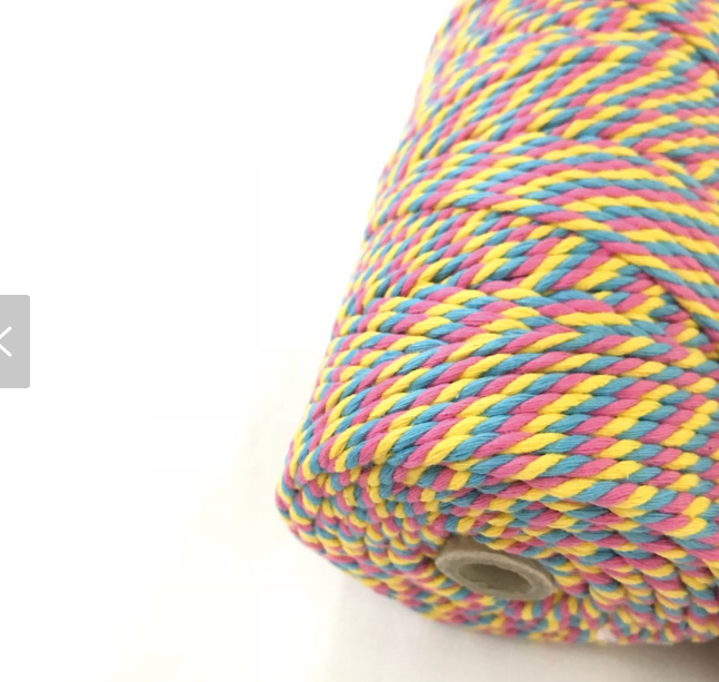 Coloured Macrame Cord CANDY POP 4mm 100m