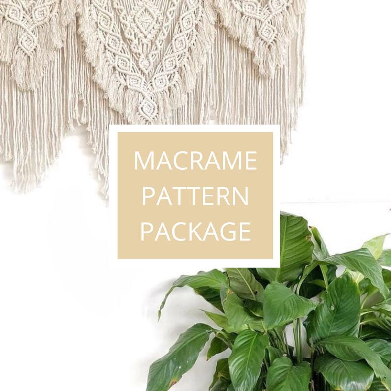 MACRAME PATTERN PACKAGE- Intermediate - Advanced Wall Hanging Patterns and Tutorials.