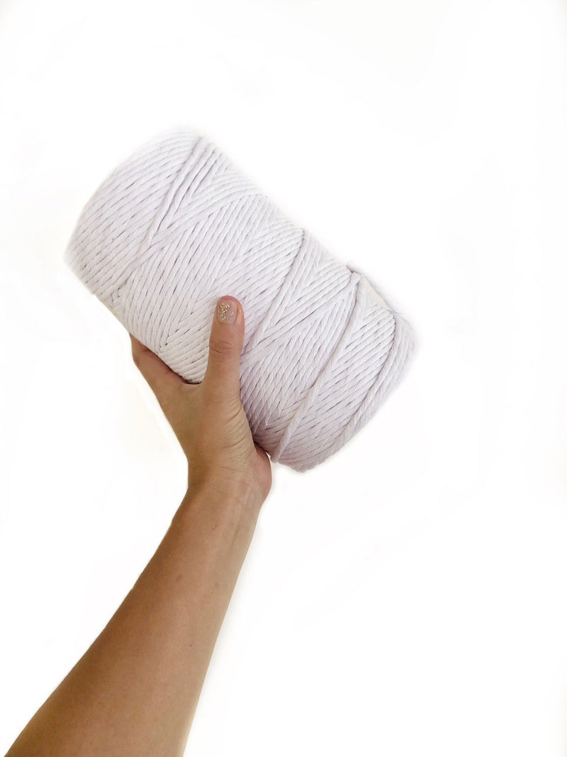 WHITE Coloured Macrame Cord 4mm 1kg