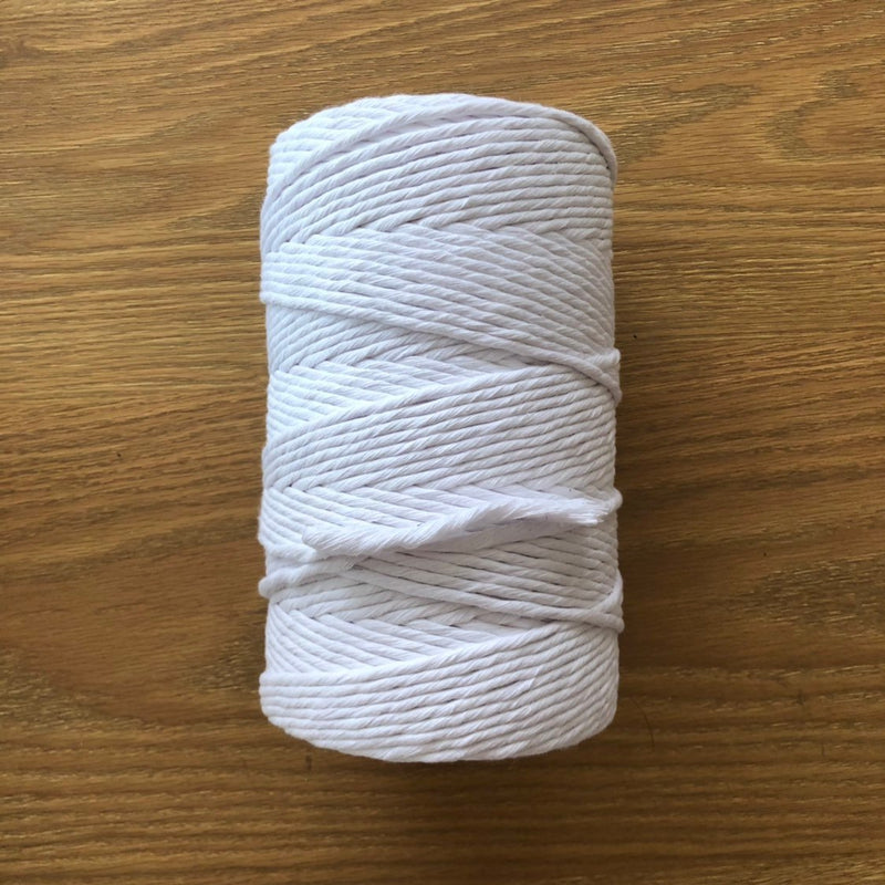 WHITE Coloured Macrame Cord 4mm 1kg