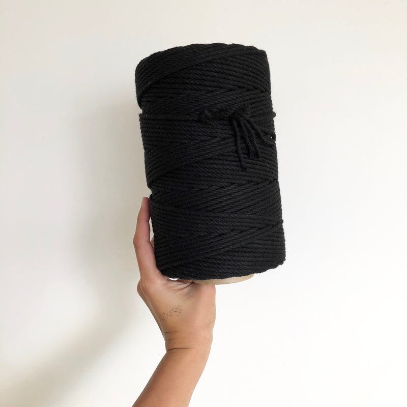 BLACK Coloured Macrame Cord 4mm 1kg